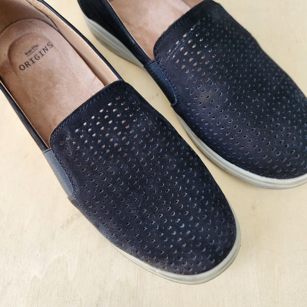 Earth Origins Elin Black Perforated Slip On Comfort Shoe Loafer - Size 9 - Picture 3 of 9